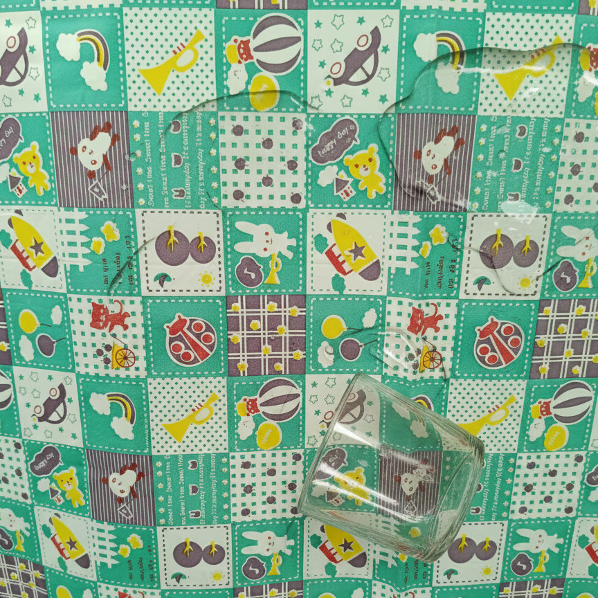 RYKA Printed Waterproof Baby Crib Bedsheet | PVC Urine Proof Mattress Protector | Plastic Sheet for Newborn & Toddler | Green Circus (Pack of 1)
