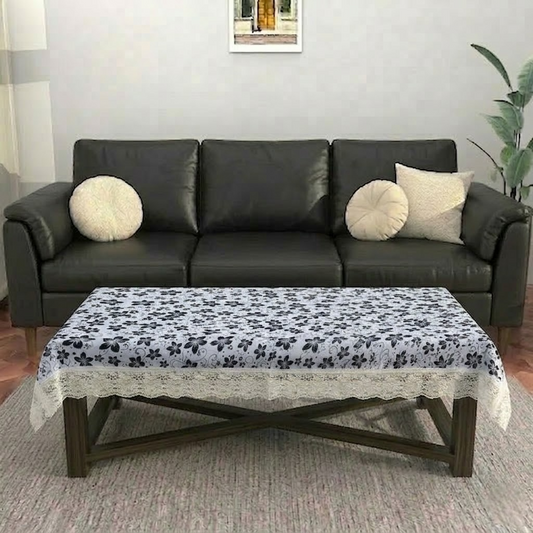 RYKA PVC Printed Table Cover 4 Seater | Table Protector Sheet | Waterproof and Dustproof | Floral Printed Table Cover | Rectangular Center Table Cover | 40X60 Inch (Pack Of 1)