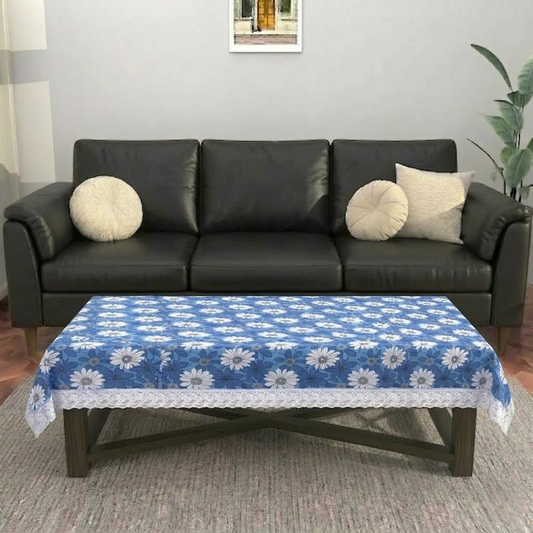 RYKA PVC Printed Table Cover 4 Seater | Table Protector Sheet | Waterproof and Dustproof | Floral Printed Table Cover | Rectangular Center Table Cover | 40X60 Inch (Pack Of 1)