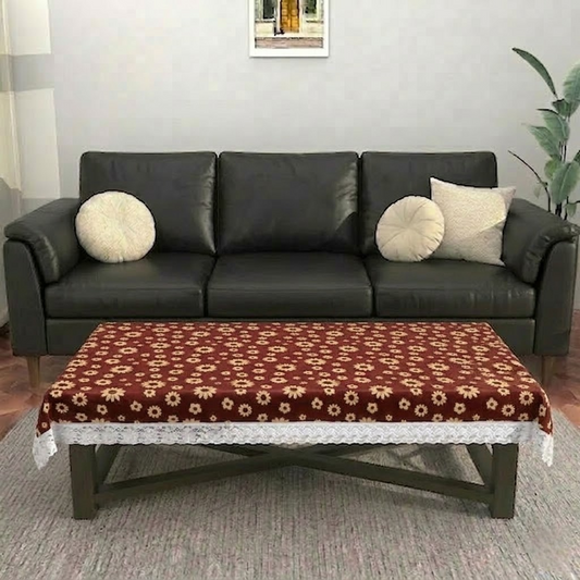 RYKA PVC Printed Table Cover 4 Seater | Table Protector Sheet | Waterproof and Dustproof | Floral Printed Table Cover | Rectangular Center Table Cover | 40X60 Inch (Pack Of 1)