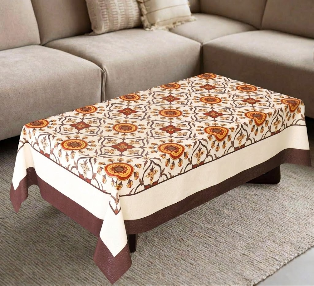 RYKA Cotton Table Cover 40x60 Inch 4 Seater | Printed Center & Dining Table Cloth (Pack Of 1)