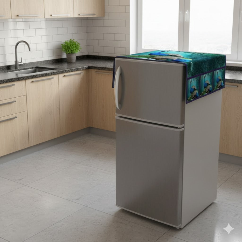 Ryka Waterproof Fridge Cover for Kitchen | PVC Refrigerator Top Cover with Storage Pockets