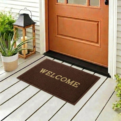 RYKA Indoor Outdoor Anti-Slip Welcome Rubber Door Rectangular Mat | Welcome Mat | 38X58 (Coffee)