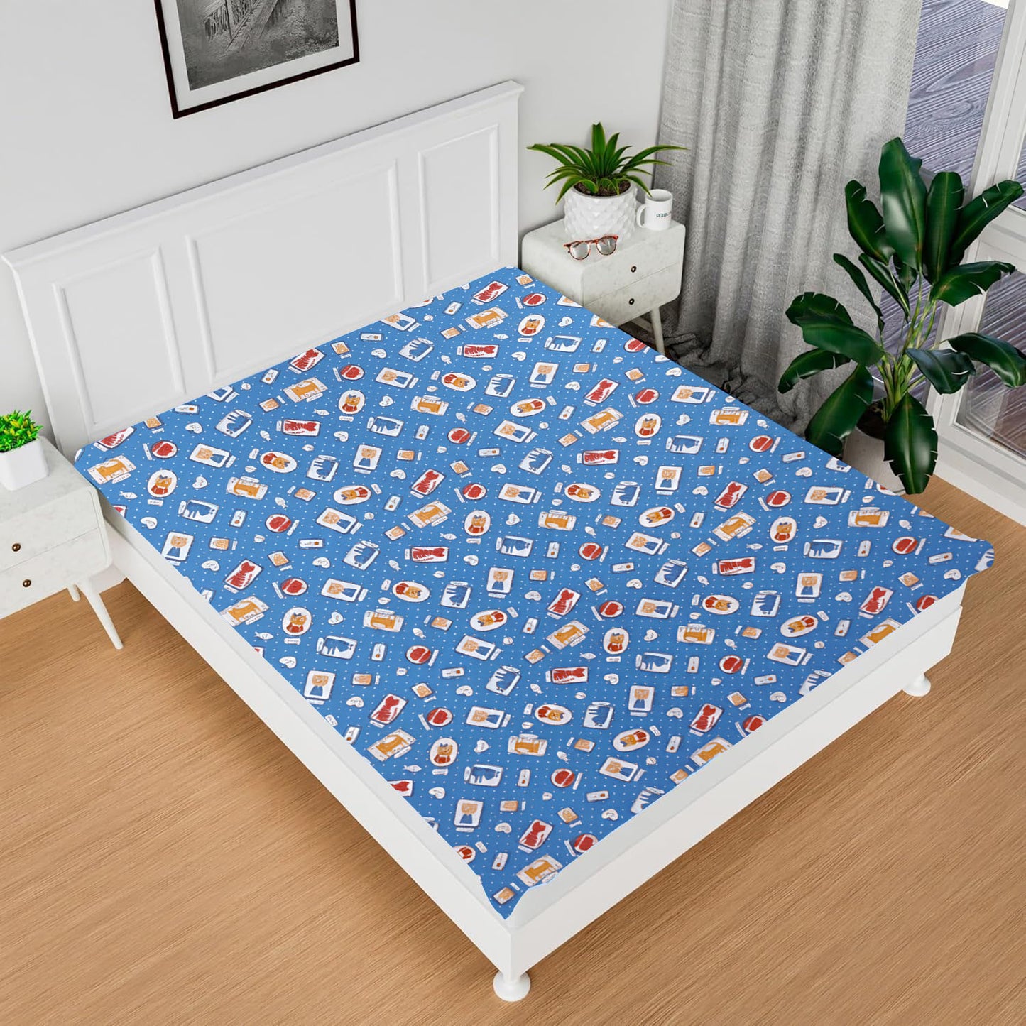 RYKA Printed Waterproof Baby Crib Bedsheet  | PVC Urine Proof Mattress Protector | Plastic Sheet for Newborn & Toddler  (Pack of 1)