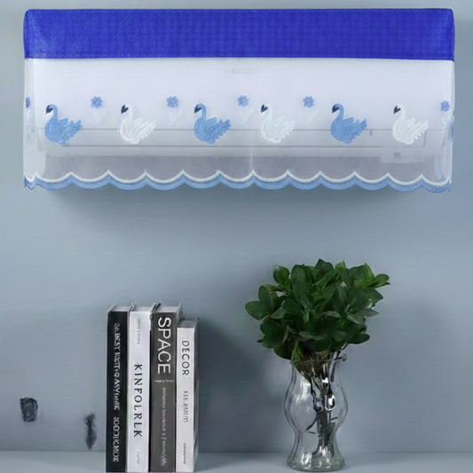 RYKA Premium Work Indoor AC Dust Protection Cover | Designer Summer Ac Cover | 1.5 Ton Blue Duck (29 x 15.5 x 7.5 inches )