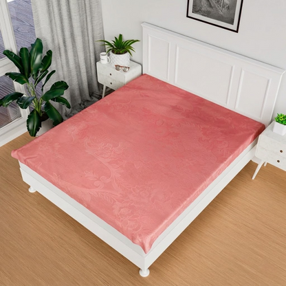 RYKA Double Bed Mattress Protector | Leak Proof Mattress Cover for Bed | Bedsheets Waterproof Cover | 80x80 Inch | Cutglass Design | Pink (Pack of 1)