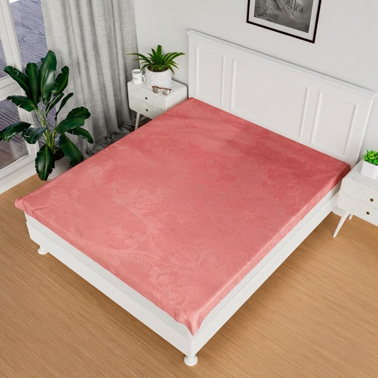 RYKA Double Bed Mattress Protector | Leak Proof Mattress Cover for Bed | Bedsheets Waterproof Cover | 80x80 Inch | Cutglass Design | Pink (Pack of 1)