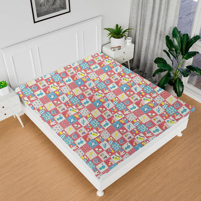 RYKA Printed Waterproof Baby Crib Bedsheet  | PVC Urine Proof Mattress Protector | Plastic Sheet for Newborn & Toddler | Pink Circus (Pack of 1)