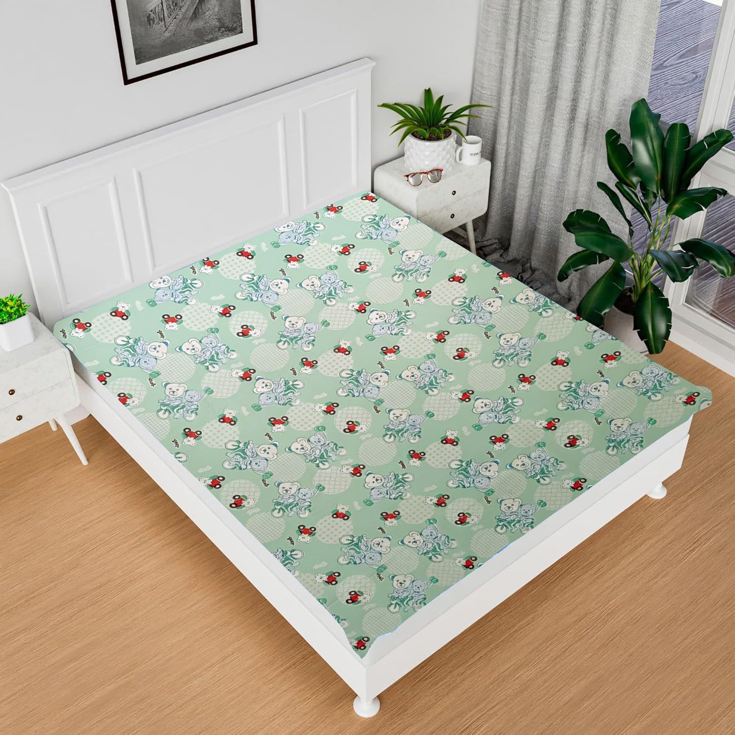 RYKA Printed Waterproof Baby Crib Bedsheet | PVC Urine Proof Mattress Protector | Plastic Sheet for Newborn & Toddler  (Pack of 1)