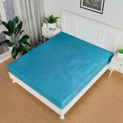 RYKA Double Bed Mattress Protector | Leak Proof Mattress Cover for Bed | Bedsheets Waterproof Cover | 80x80 Inch | Plain Design | Sea Green (Pack of 1)