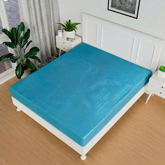 RYKA Double Bed Mattress Protector | Leak Proof Mattress Cover for Bed | Bedsheets Waterproof Cover | 80x80 Inch | Plain Design | Sea Green (Pack of 1)