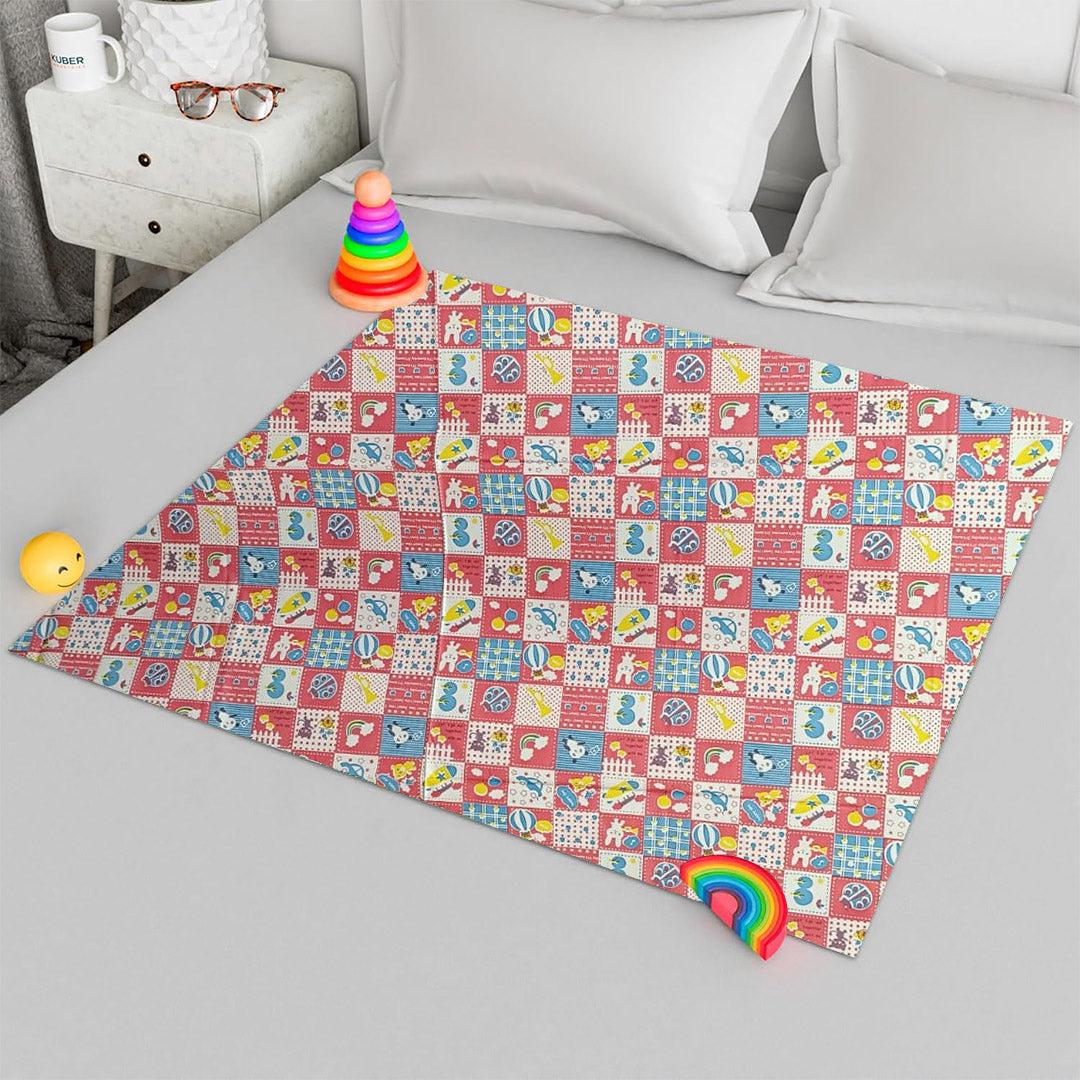 RYKA Printed Waterproof Baby Crib Bedsheet  | PVC Urine Proof Mattress Protector | Plastic Sheet for Newborn & Toddler  (Pack of 1)