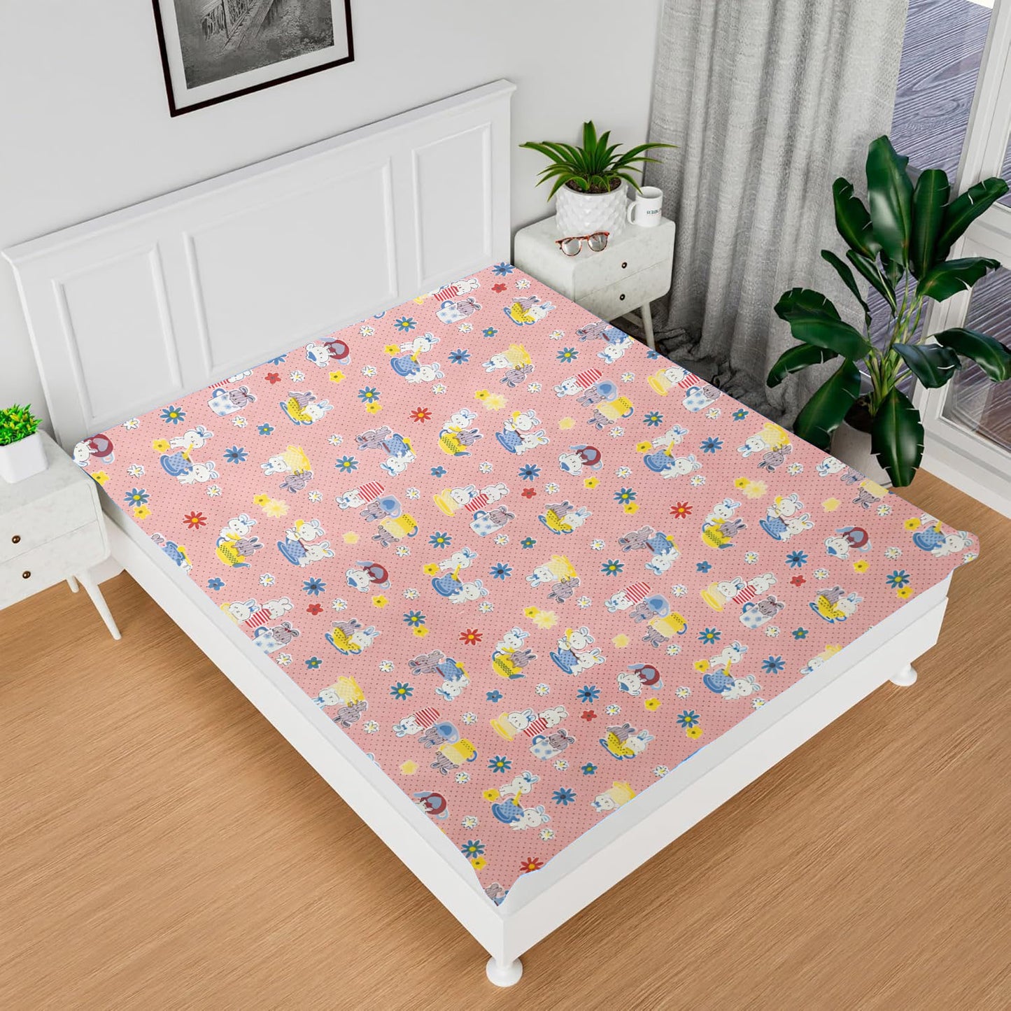 RYKA Printed Waterproof Baby Crib Bedsheet  | PVC Urine Proof Mattress Protector | Plastic Sheet for Newborn & Toddler  (Pack of 1)