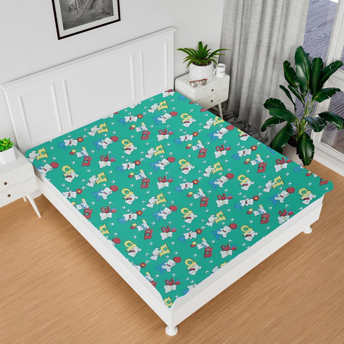 RYKA Printed Waterproof Baby Crib Bedsheet  | PVC Urine Proof Mattress Protector | Plastic Sheet for Newborn & Toddler  (Pack of 1)