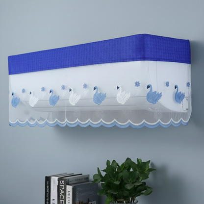 RYKA Premium Work Indoor AC Dust Protection Cover | Designer Summer Ac Cover | 1.5 Ton Blue Duck (29 x 15.5 x 7.5 inches )