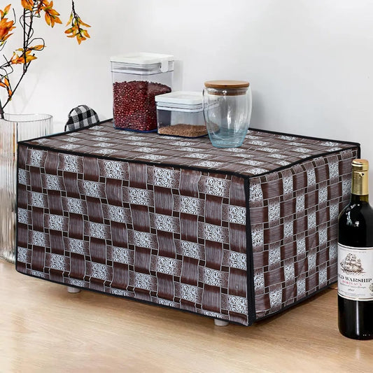 RYKA Oven Cover | Non-Woven Microwave Oven Cover with Elegent Design | Oven Cover for Kitchen Decor | Biscuit Printed Oven Cover | Grey Biscuit Brown (Pack of 1)