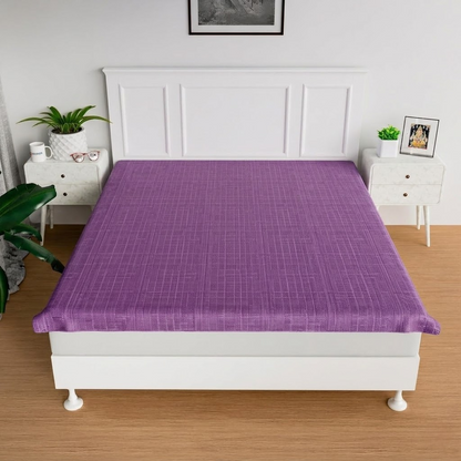 RYKA Double Bed Mattress Protector | Leak Proof Mattress Cover for Bed | Bedsheets Waterproof Cover | 80x80 Inch | Plain Design | Purple (Pack of 1)