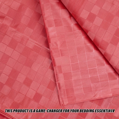 RYKA Double Bed Mattress Protector | Leak Proof Mattress Cover for Bed | Bedsheets Waterproof Cover | 80x80 Inch | Check Design | Maroon (Pack of 1)