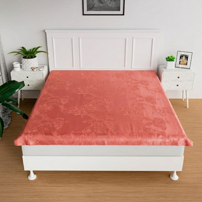 RYKA Double Bed Mattress Protector | Leak Proof Mattress Cover for Bed | Bedsheets Waterproof Cover | 80x80 Inch | Cutglass Design | Pink (Pack of 1)