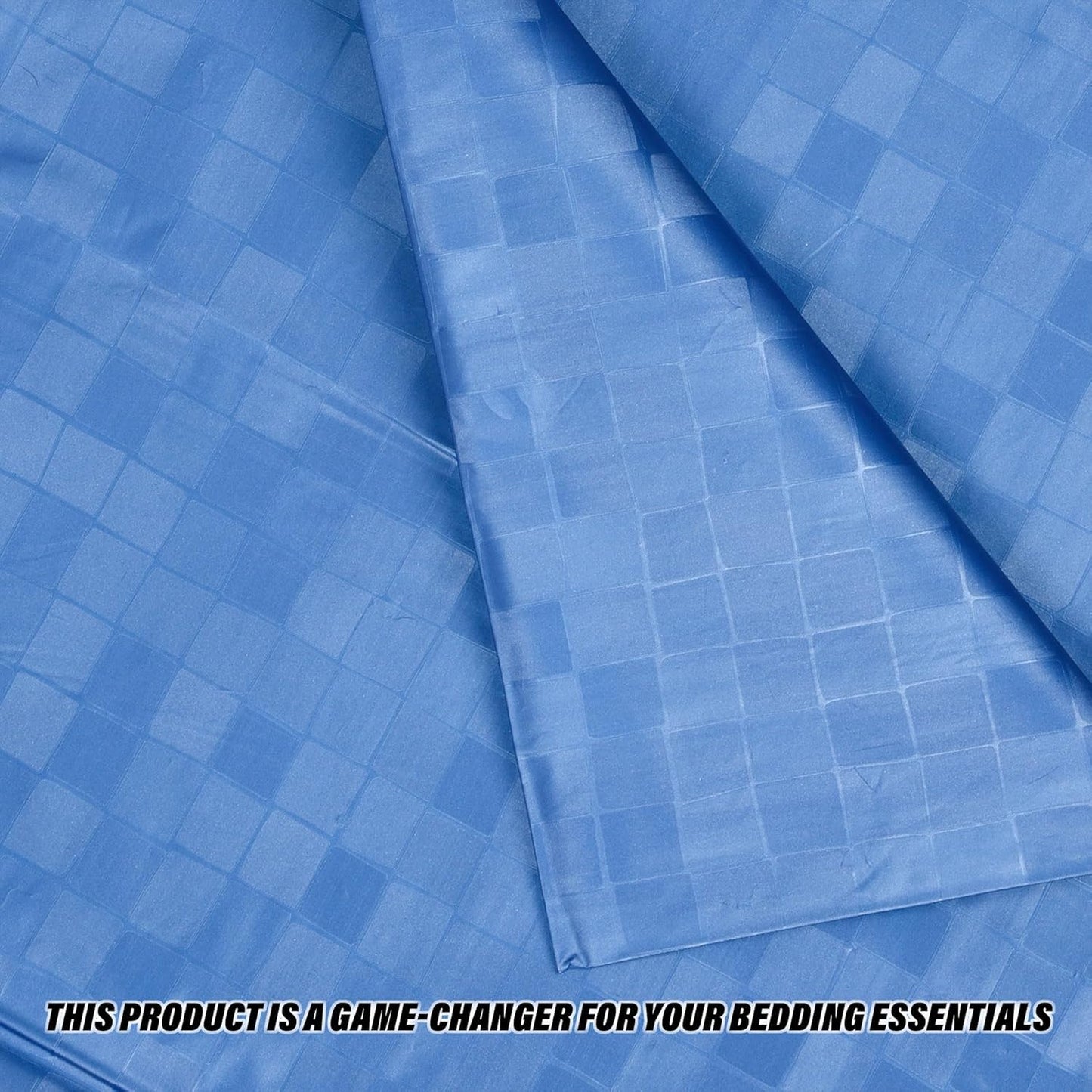 RYKA Double Bed Mattress Protector | Leak Proof Mattress Cover for Bed | Bedsheets Waterproof Cover | 80x80 Inch | Check Design | Blue (Pack of 1)