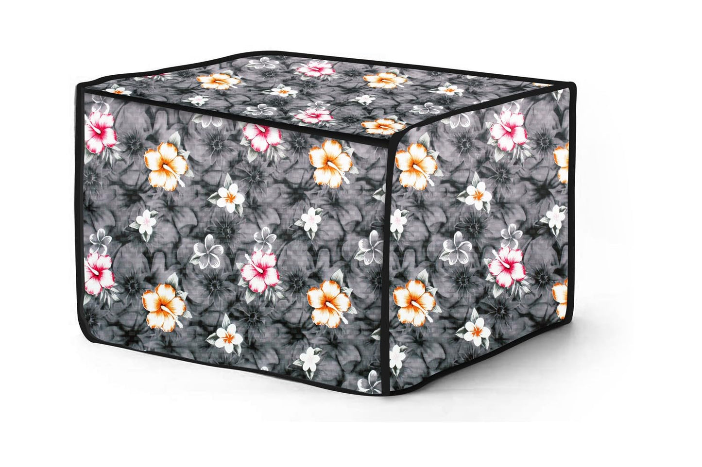 RYKA Oven Cover | Non-Woven Microwave Oven Cover with Elegent Design | Oven Cover for Kitchen Decor | Floral Printed Oven Cover | White Flower (Pack of 1)