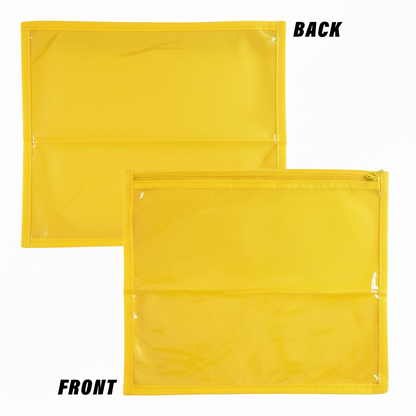 RYKA Non-Woven Single Saree Bags Golden Colour | Transparent Saree Covers With Zip | Saree Covers For Storage, Wardrobe Organiser | Size-36x42x2CM | Yellow (Pack of 6)