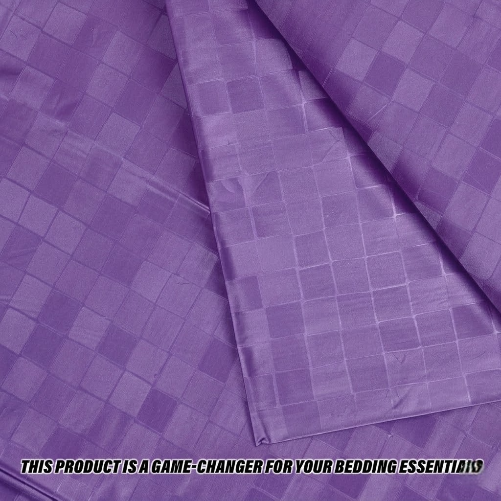 RYKA Double Bed Mattress Protector | Leak Proof Mattress Cover for Bed | Bedsheets Waterproof Cover | 80x80 Inch | Check Design | Purple (Pack of 1)
