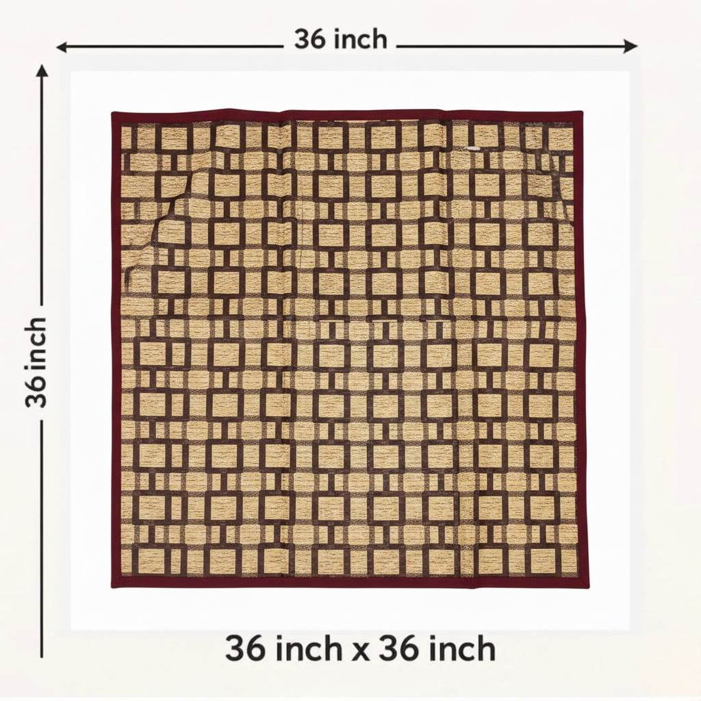 RYKA Reversible Food Mat Bed Server|Floral Design Printed | Water Proof PVC Material | Bedsheet Protector |Size 36 x 36 | Rangoli & Yellow Biscuit (Pack Of 1)