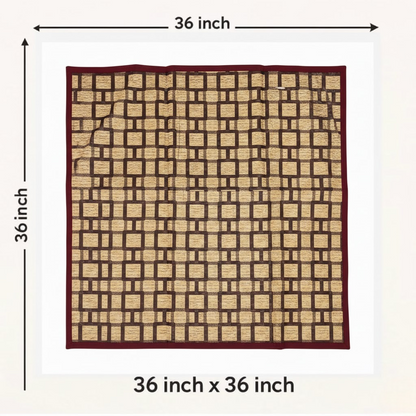 RYKA Reversible Food Mat Bed Server|Floral Design Printed | Water Proof PVC Material | Bedsheet Protector |Size 36 x 36 | Rangoli & Yellow Biscuit (Pack Of 1)