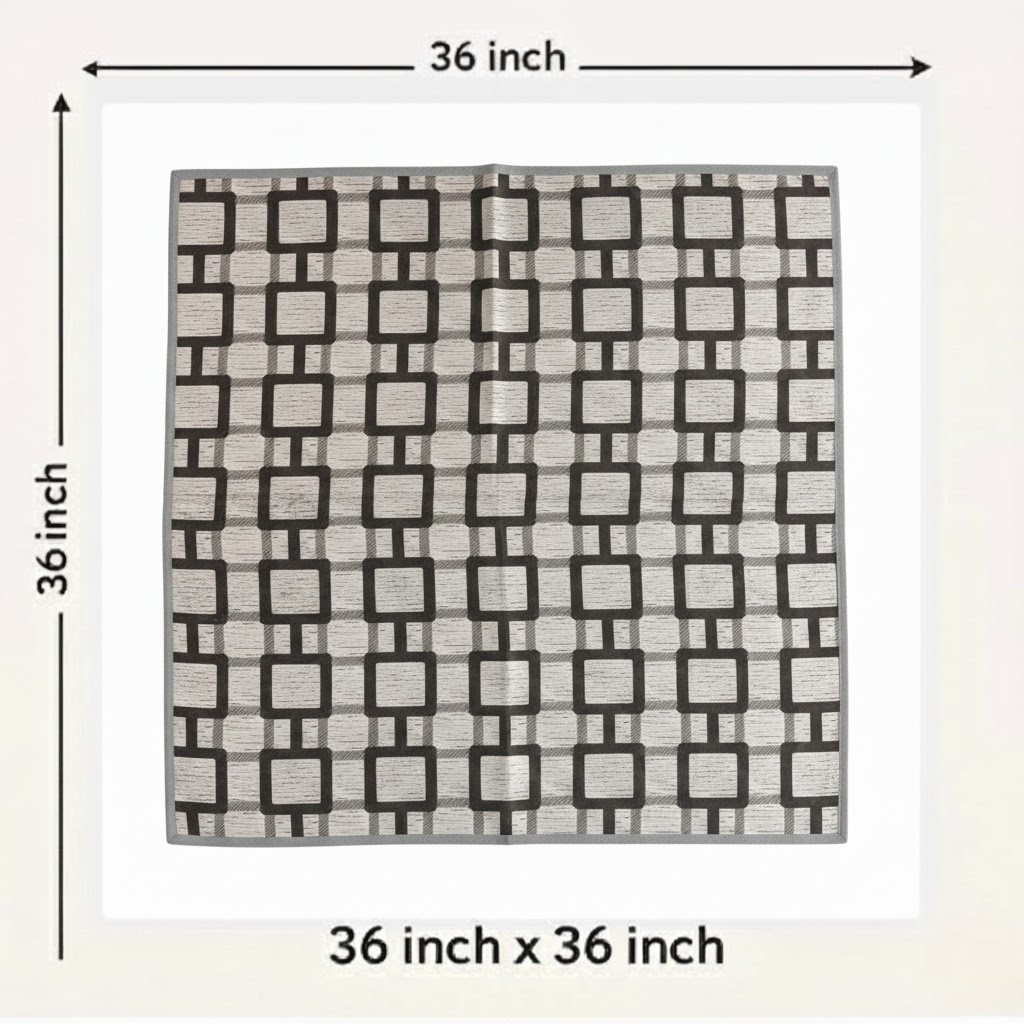RYKA Reversible Food Mat Bed Server|Floral Design Printed | Water Proof PVC Material | Bedsheet Protector |Size 36 x 36 | Rangoli & Grey Biscuit (Pack Of 1)