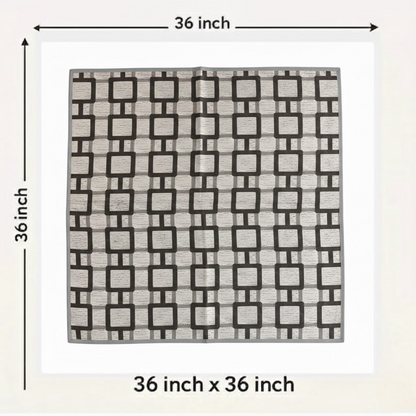 RYKA Reversible Food Mat Bed Server|Floral Design Printed | Water Proof PVC Material | Bedsheet Protector |Size 36 x 36 | Rangoli & Grey Biscuit (Pack Of 1)