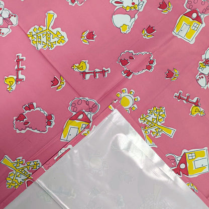 RYKA Printed Waterproof Baby Crib Bedsheet  | PVC Urine Proof Mattress Protector | Plastic Sheet for Newborn & Toddler | Pink Sparrow (Pack of 1)