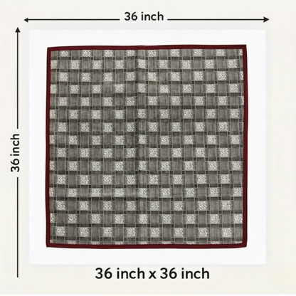RYKA Reversible Food Mat Bed Server|Floral Design Printed | Water Proof PVC Material | Bedsheet Protector |Size 36 x 36 | Rangoli & Grey Biscuit Brown (Pack Of 1)