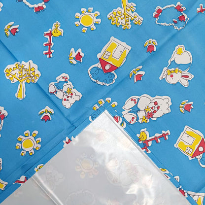 RYKA Printed Waterproof Baby Crib Bedsheet  | PVC Urine Proof Mattress Protector | Plastic Sheet for Newborn & Toddler | Blue Sparrow (Pack of 1)