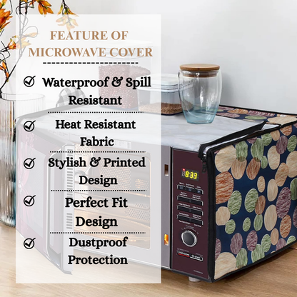 RYKA Oven Cover | Non-Woven Microwave Oven Cover with Elegent Design | Oven Cover for Kitchen Decor | Moon Printed Oven Cover | Blue (Pack of 1)