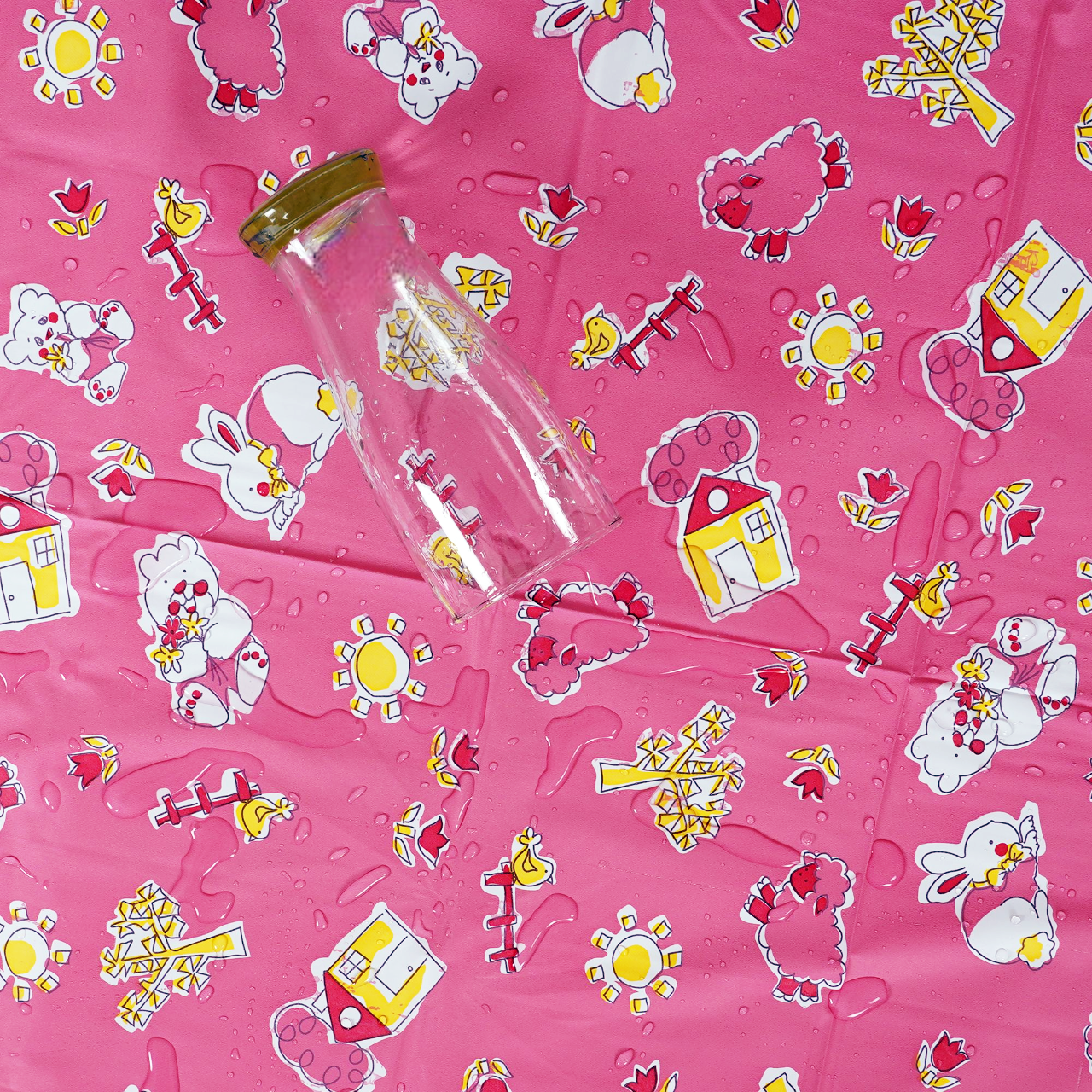 RYKA Printed Waterproof Baby Crib Bedsheet  | PVC Urine Proof Mattress Protector | Plastic Sheet for Newborn & Toddler | Pink Sparrow (Pack of 1)