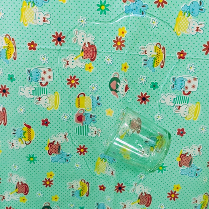 RYKA Printed Waterproof Baby Crib Bedsheet  | PVC Urine Proof Mattress Protector | Plastic Sheet for Newborn & Toddler | Green Teddy (Pack of 1)