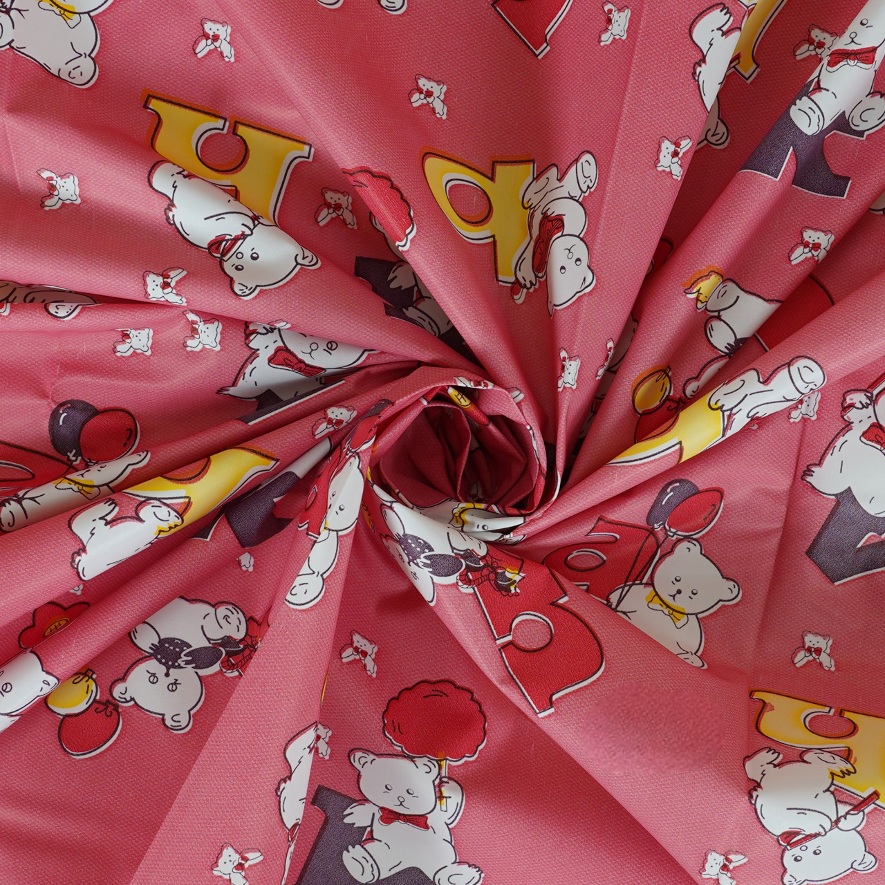 RYKA Printed Waterproof Baby Crib Bedsheet  | PVC Urine Proof Mattress Protector | Plastic Sheet for Newborn & Toddler | Pink Alphabet (Pack of 1)