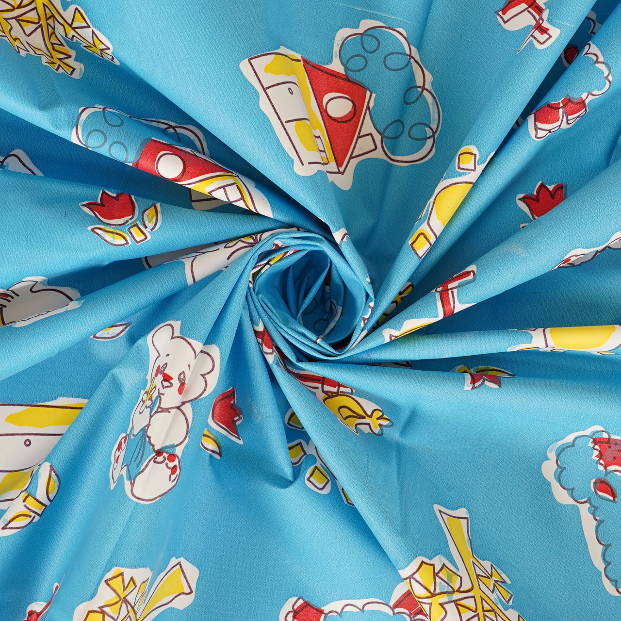 RYKA Printed Waterproof Baby Crib Bedsheet  | PVC Urine Proof Mattress Protector | Plastic Sheet for Newborn & Toddler | Blue Sparrow (Pack of 1)