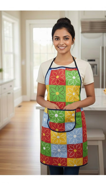 Ryka Kitchen Apron 27.5 x 19 Inches | Waterproof & Oil-Resistant Cooking Apron for Men & Women | Adjustable Neck Strap | Home, Restaurant & BBQ Use |Pack Of 1