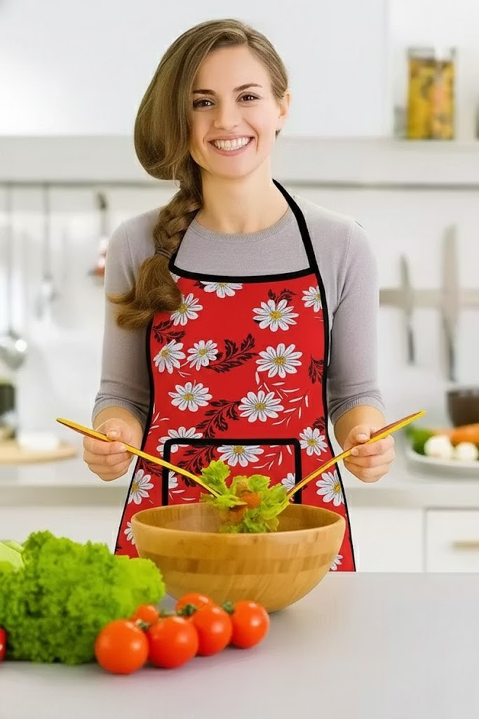 Ryka Kitchen Apron 27.5 x 19 Inches | Waterproof & Oil-Resistant Cooking Apron for Men & Women | Adjustable Neck Strap | Home, Restaurant & BBQ Use |Pack Of 1