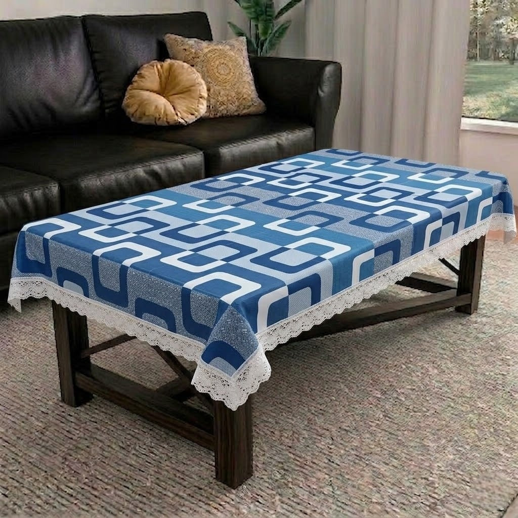 RYKA PVC Printed Table Cover 4 Seater | Table Protector Sheet | Waterproof and Dustproof | Printed Table Cover | Rectangular Center Table Cover | 40X60 Inch (Pack Of 1)