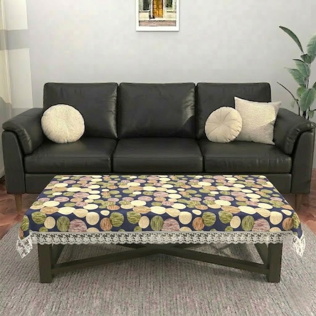 RYKA PVC Printed Table Cover 4 Seater | Table Protector Sheet | Waterproof and Dustproof | Moon Printed Table Cover | Rectangular Center Table Cover | 40X60 Inch (Pack Of 1)