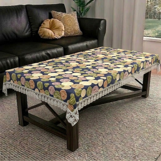 RYKA PVC Printed Table Cover 4 Seater | Table Protector Sheet | Waterproof and Dustproof | Moon Printed Table Cover | Rectangular Center Table Cover | 40X60 Inch (Pack Of 1)