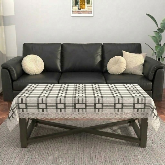 RYKA PVC Printed Table Cover 4 Seater | Table Protector Sheet | Waterproof and Dustproof | Grey Printed Table Cover | Rectangular Center Table Cover | 40X60 Inch (Pack Of 1)