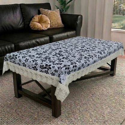RYKA PVC Printed Table Cover 4 Seater | Table Protector Sheet | Waterproof and Dustproof | Floral Printed Table Cover | Rectangular Center Table Cover | 40X60 Inch (Pack Of 1)
