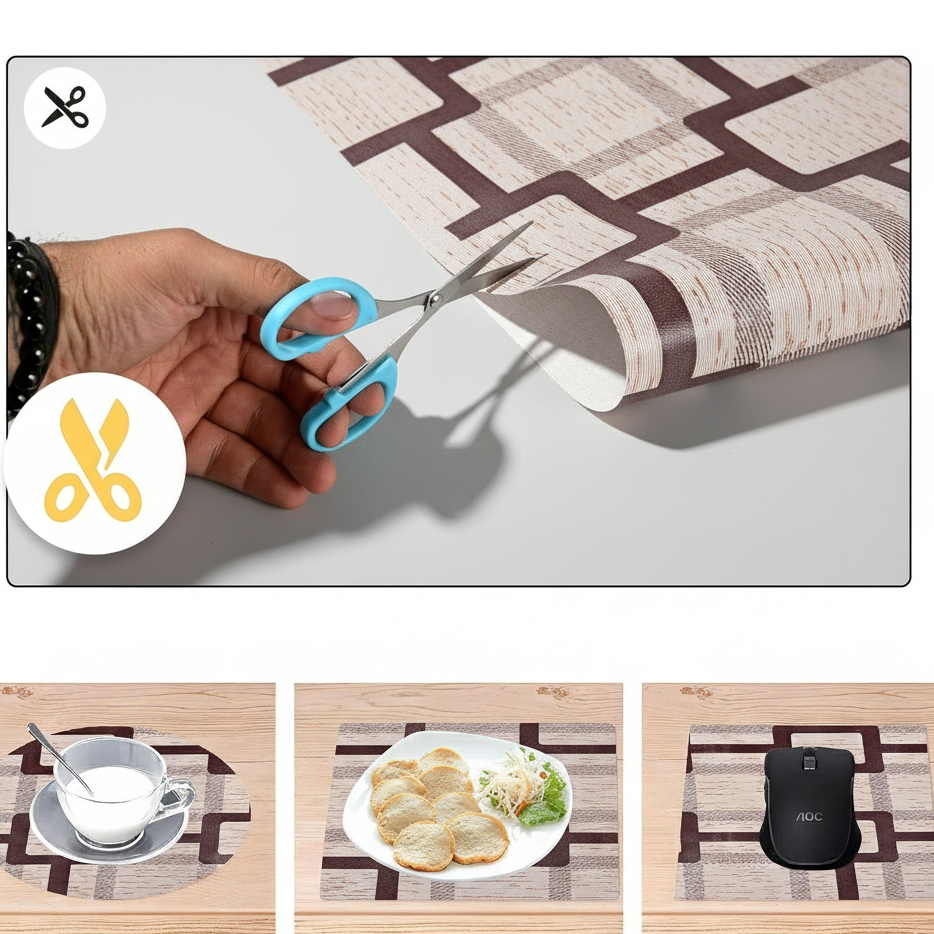 PVC Shelf Roll for Kitchen Cabinets, Drawers & Refrigerator – Waterproof, Anti-Slip, Easy to Clean Liner Sheet – Multi-Purpose Decorative Shelf Mat (5 mtr)