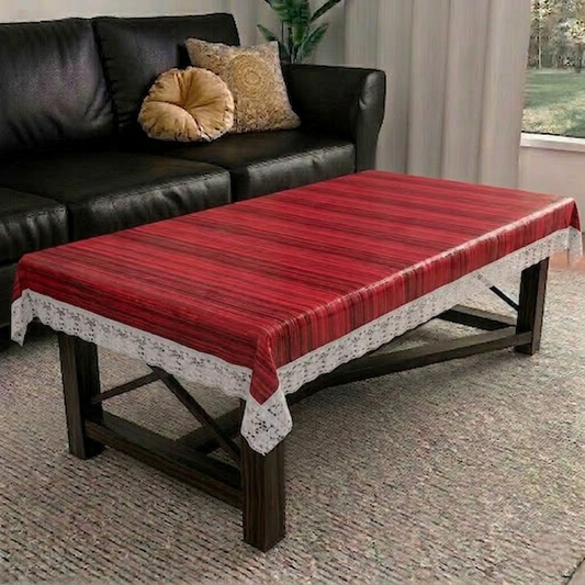 RYKA PVC Printed Table Cover 4 Seater | Table Protector Sheet | Waterproof and Dustproof | Wooden Printed Table Cover | Rectangular Center Table Cover | 40X60 Inch (Pack Of 1)
