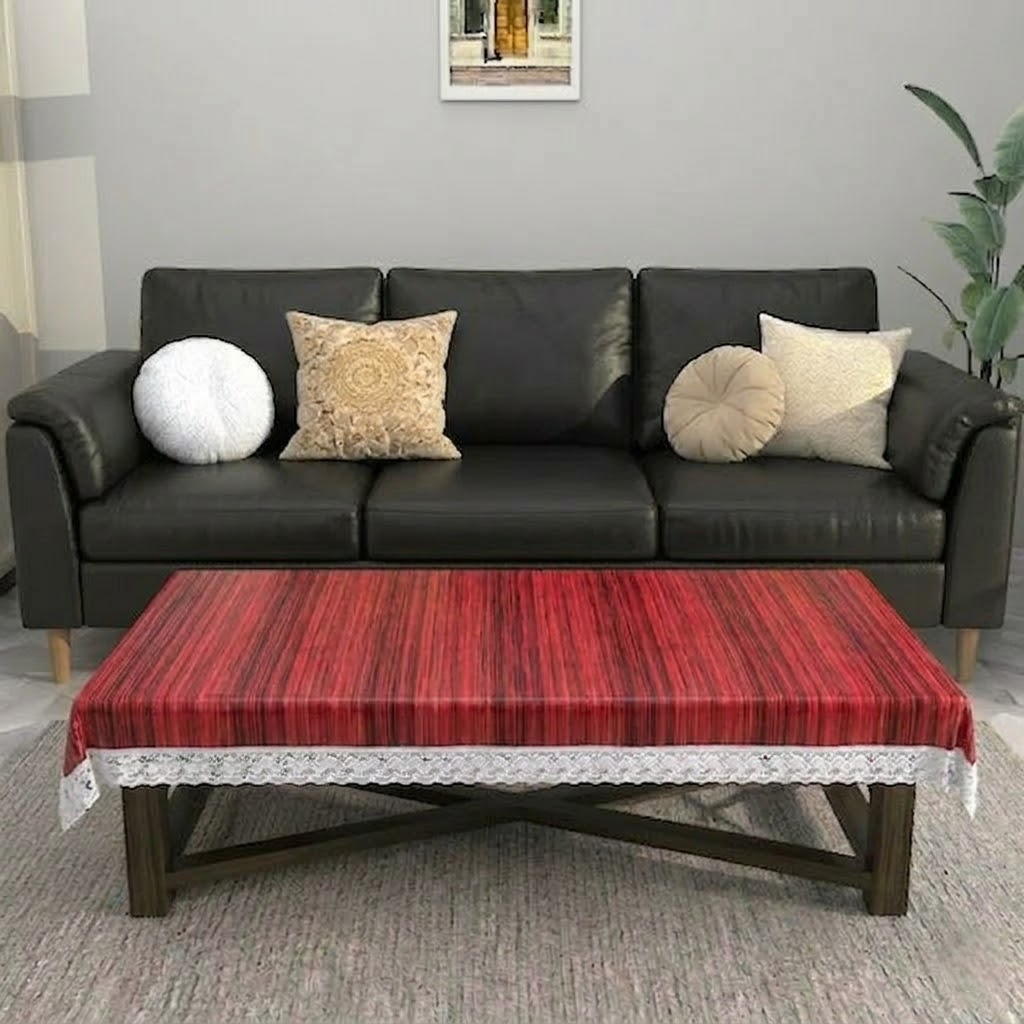 RYKA PVC Printed Table Cover 4 Seater | Table Protector Sheet | Waterproof and Dustproof | Wooden Printed Table Cover | Rectangular Center Table Cover | 40X60 Inch (Pack Of 1)