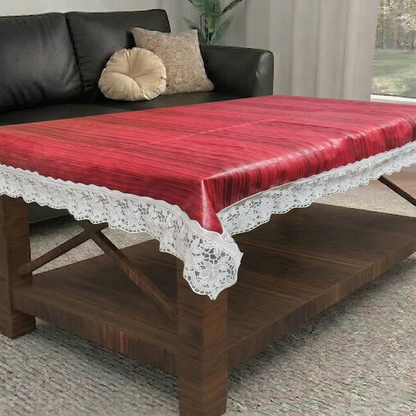 RYKA PVC Printed Table Cover 4 Seater | Table Protector Sheet | Waterproof and Dustproof | Wooden Printed Table Cover | Rectangular Center Table Cover | 40X60 Inch (Pack Of 1)